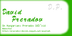 david preradov business card